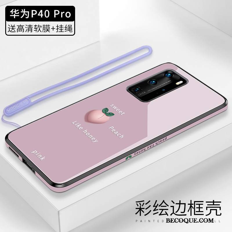 Futerał Huawei P40 Pro Ochraniacz Wiszące Ozdoby Pomarańczowy, Etui Huawei P40 Pro Prostena Telefon