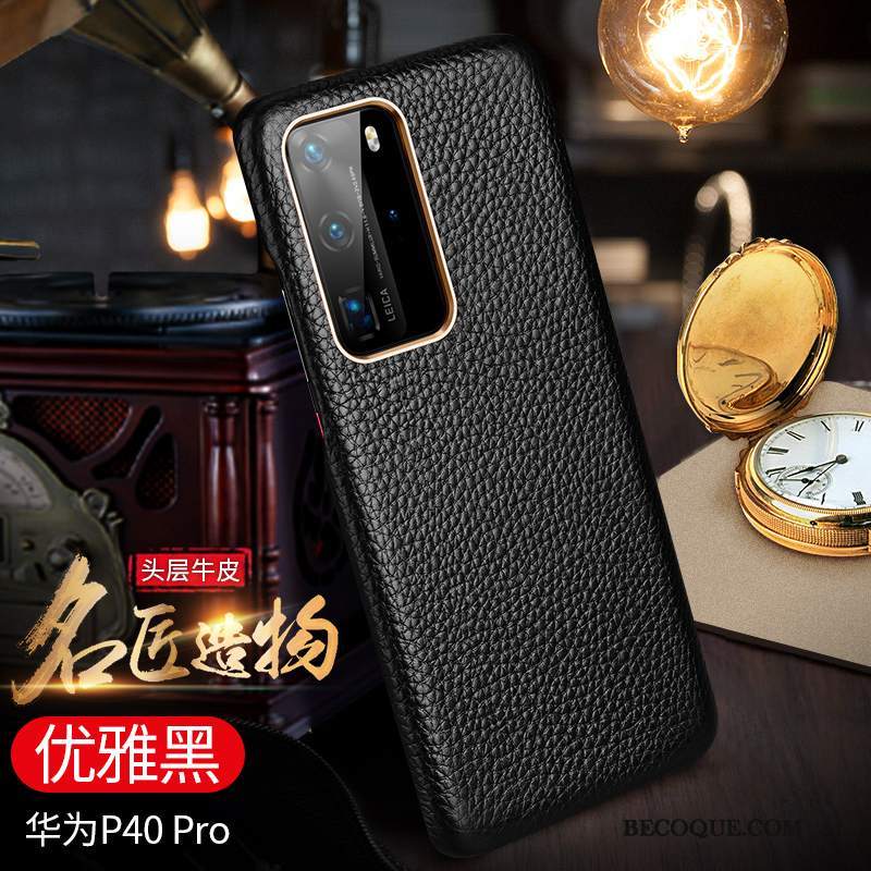 Futerał Huawei P40 Pro Skóra Proste Anti-fall, Etui Huawei P40 Pro Ochraniacz Nowyna Telefon