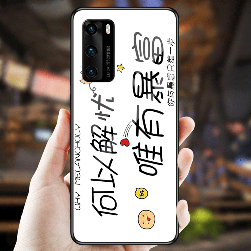 Futerał Huawei P40 Torby Tendencja Jednolity Kolor, Etui Huawei P40 Proste Czarny