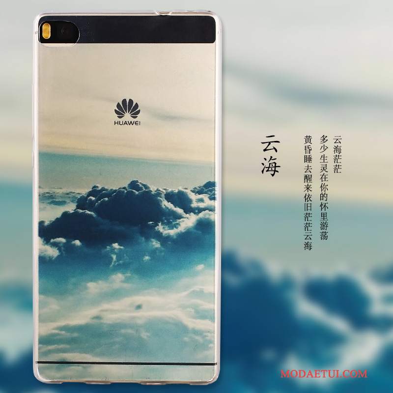 Futerał Huawei P8 Kolor Wysokina Telefon, Etui Huawei P8 Miękki Niebieski