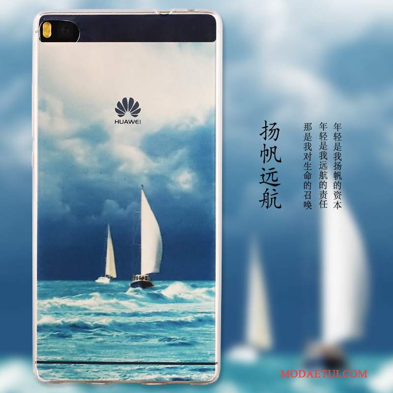 Futerał Huawei P8 Kolor Wysokina Telefon, Etui Huawei P8 Miękki Niebieski