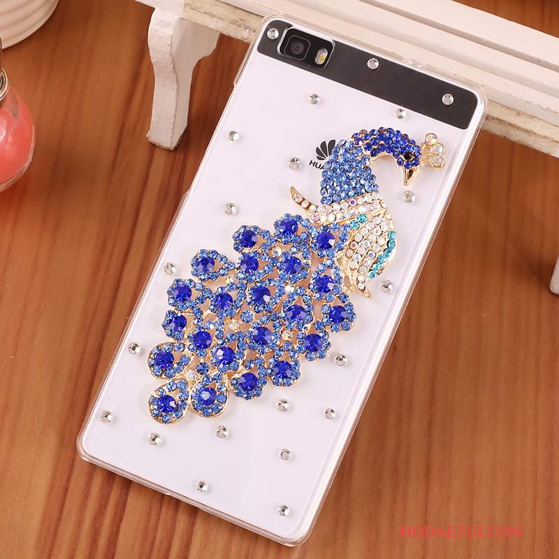 Futerał Huawei P8 Lite Kreskówka Niebieski Przezroczysty, Etui Huawei P8 Lite Rhinestone Trudno Młodzież