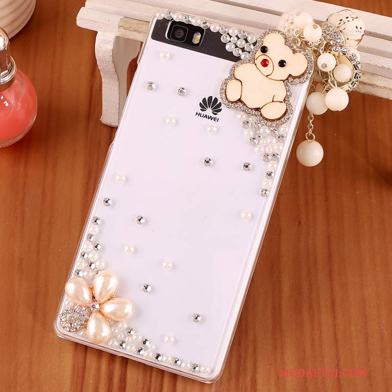 Futerał Huawei P8 Lite Kreskówka Niebieski Przezroczysty, Etui Huawei P8 Lite Rhinestone Trudno Młodzież