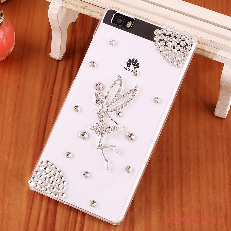 Futerał Huawei P8 Lite Kreskówka Niebieski Przezroczysty, Etui Huawei P8 Lite Rhinestone Trudno Młodzież