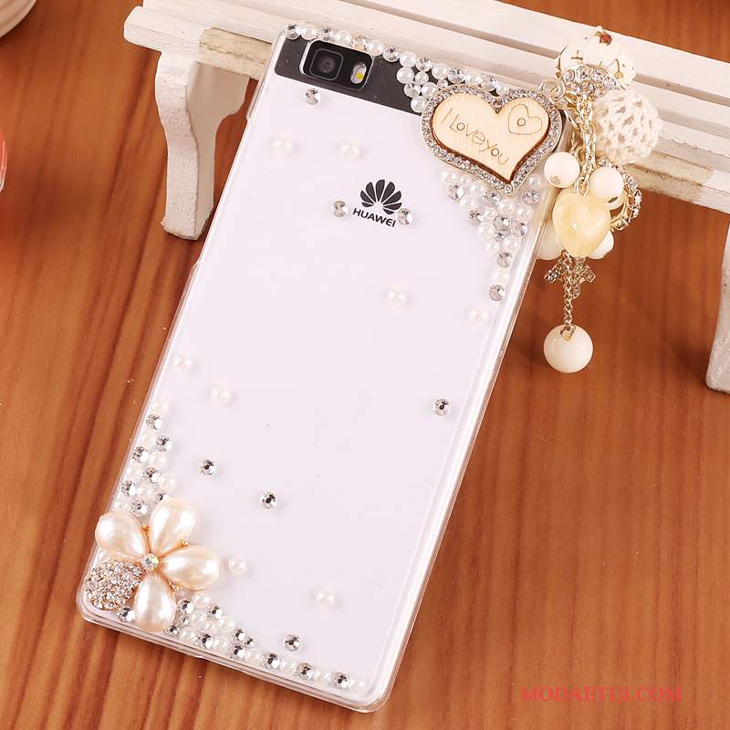 Futerał Huawei P8 Lite Kreskówka Niebieski Przezroczysty, Etui Huawei P8 Lite Rhinestone Trudno Młodzież