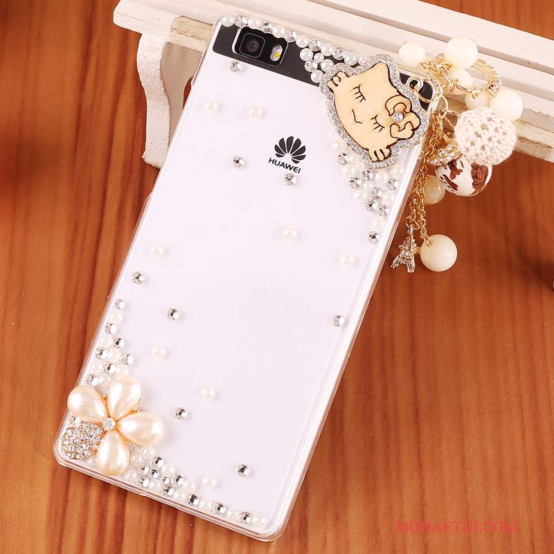 Futerał Huawei P8 Lite Kreskówka Niebieski Przezroczysty, Etui Huawei P8 Lite Rhinestone Trudno Młodzież