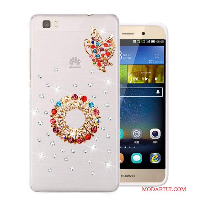 Futerał Huawei P8 Lite Rhinestone Różowena Telefon, Etui Huawei P8 Lite Miękki Młodzież