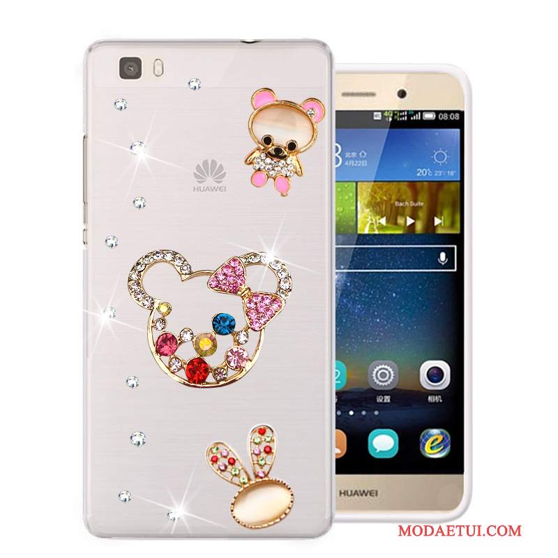 Futerał Huawei P8 Lite Rhinestone Różowena Telefon, Etui Huawei P8 Lite Miękki Młodzież