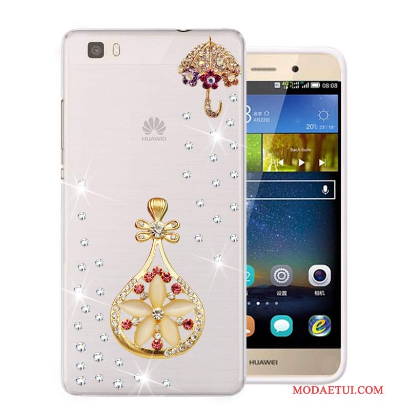 Futerał Huawei P8 Lite Rhinestone Różowena Telefon, Etui Huawei P8 Lite Miękki Młodzież