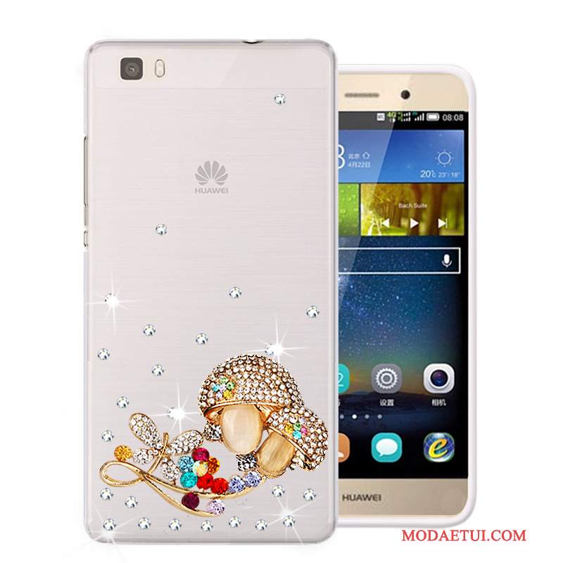 Futerał Huawei P8 Lite Rhinestone Różowena Telefon, Etui Huawei P8 Lite Miękki Młodzież