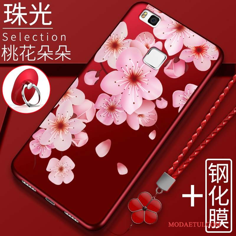 Futerał Huawei P9 Lite Miękki Tendencjana Telefon, Etui Huawei P9 Lite Ochraniacz Czerwony Młodzież