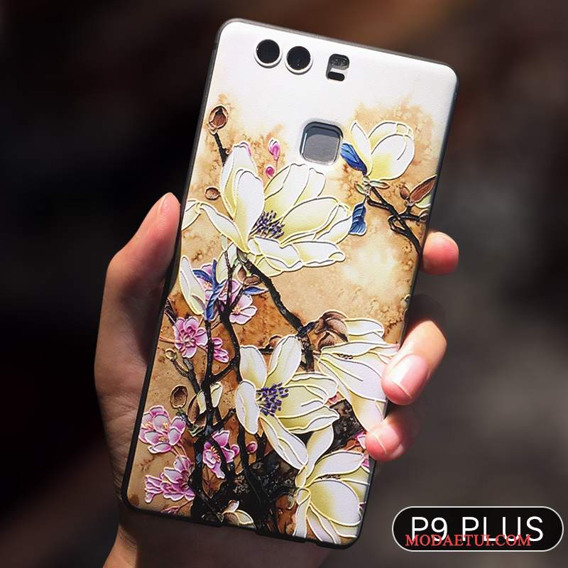 Futerał Huawei P9 Plus Ochraniacz Na Telefon Anti-fall, Etui Huawei P9 Plus Relief Cienkie Żółty