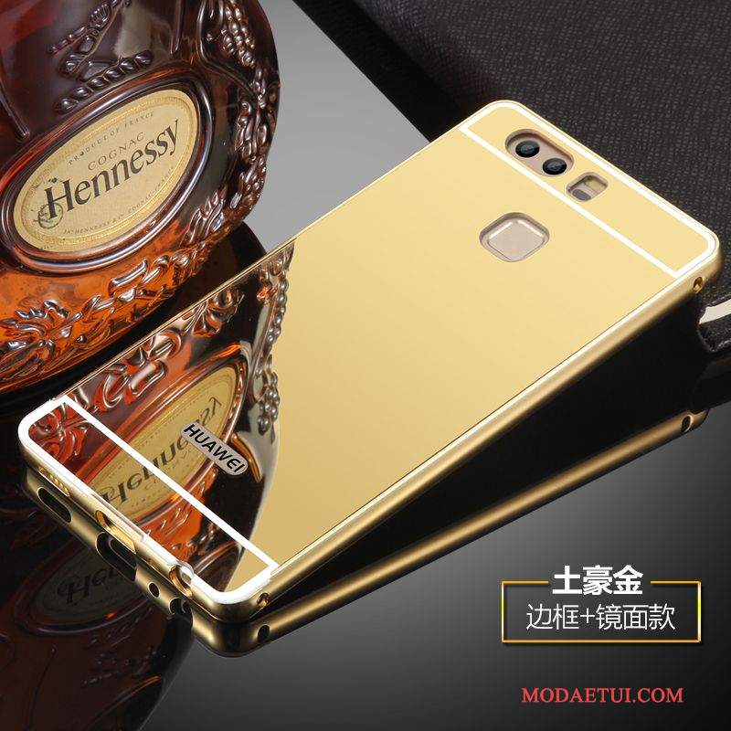 Futerał Huawei P9 Plus Relief Lustrona Telefon, Etui Huawei P9 Plus Metal Srebro Tylna Pokrywa