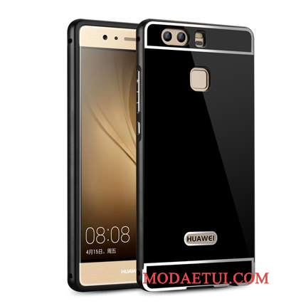 Futerał Huawei P9 Plus Relief Lustrona Telefon, Etui Huawei P9 Plus Metal Srebro Tylna Pokrywa