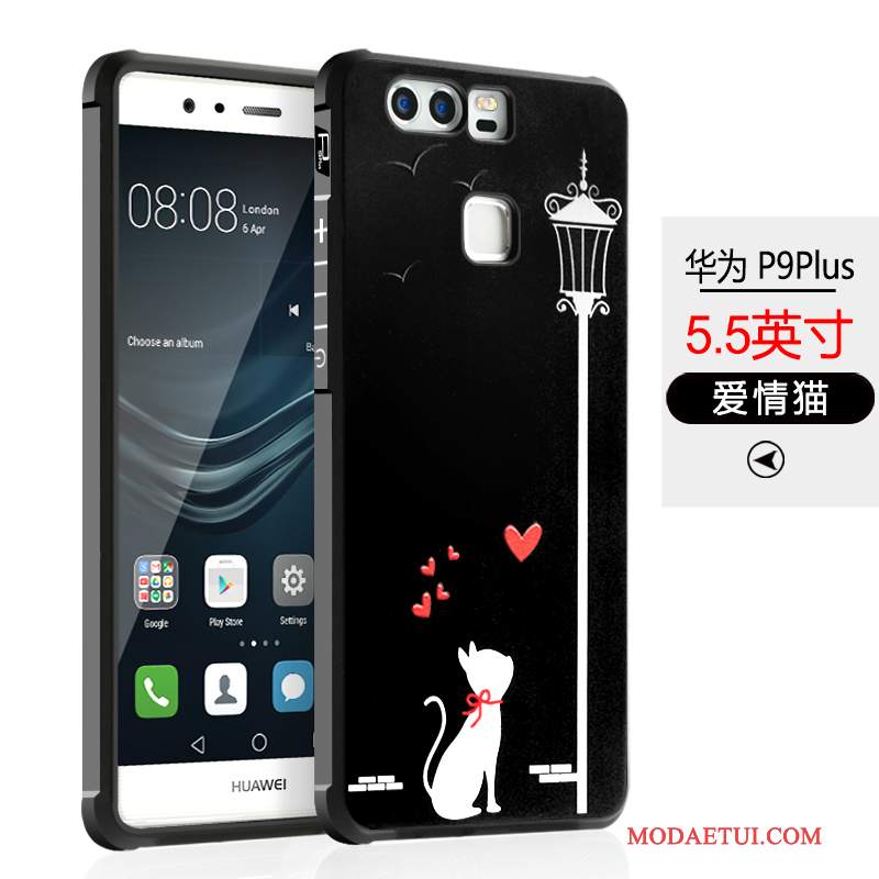Futerał Huawei P9 Plus Silikonowe Anti-fallna Telefon, Etui Huawei P9 Plus Miękki Nubuku Czarny