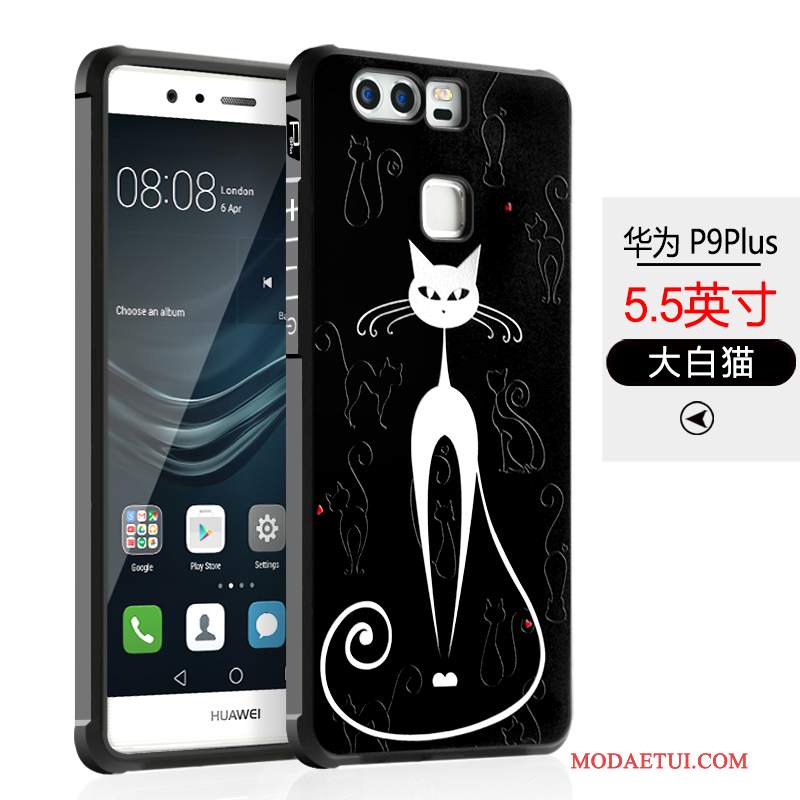 Futerał Huawei P9 Plus Silikonowe Anti-fallna Telefon, Etui Huawei P9 Plus Miękki Nubuku Czarny