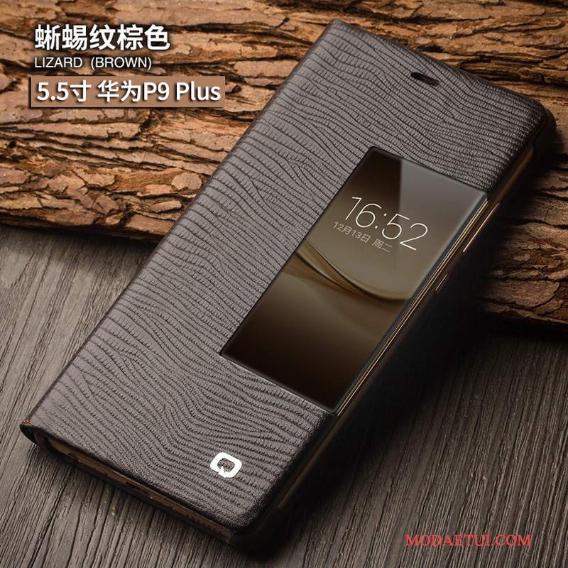 Futerał Huawei P9 Plus Skóra Spoczynekna Telefon, Etui Huawei P9 Plus Ochraniacz Biznes Czarny