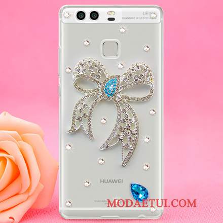 Futerał Huawei P9 Rhinestone Czerwony Trudno, Etui Huawei P9 Ochraniacz Na Telefon Plastikowy