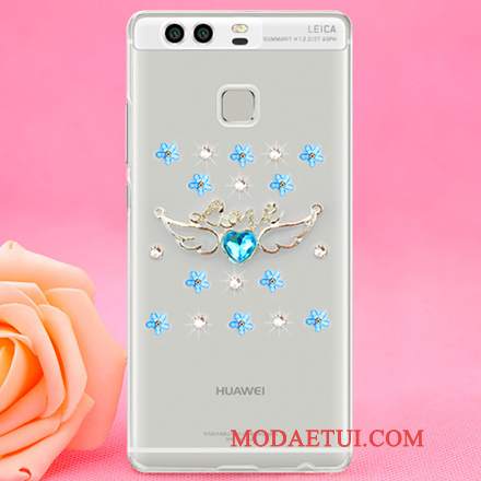 Futerał Huawei P9 Rhinestone Czerwony Trudno, Etui Huawei P9 Ochraniacz Na Telefon Plastikowy