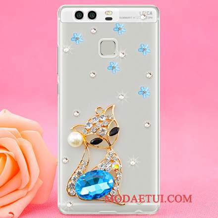 Futerał Huawei P9 Rhinestone Czerwony Trudno, Etui Huawei P9 Ochraniacz Na Telefon Plastikowy