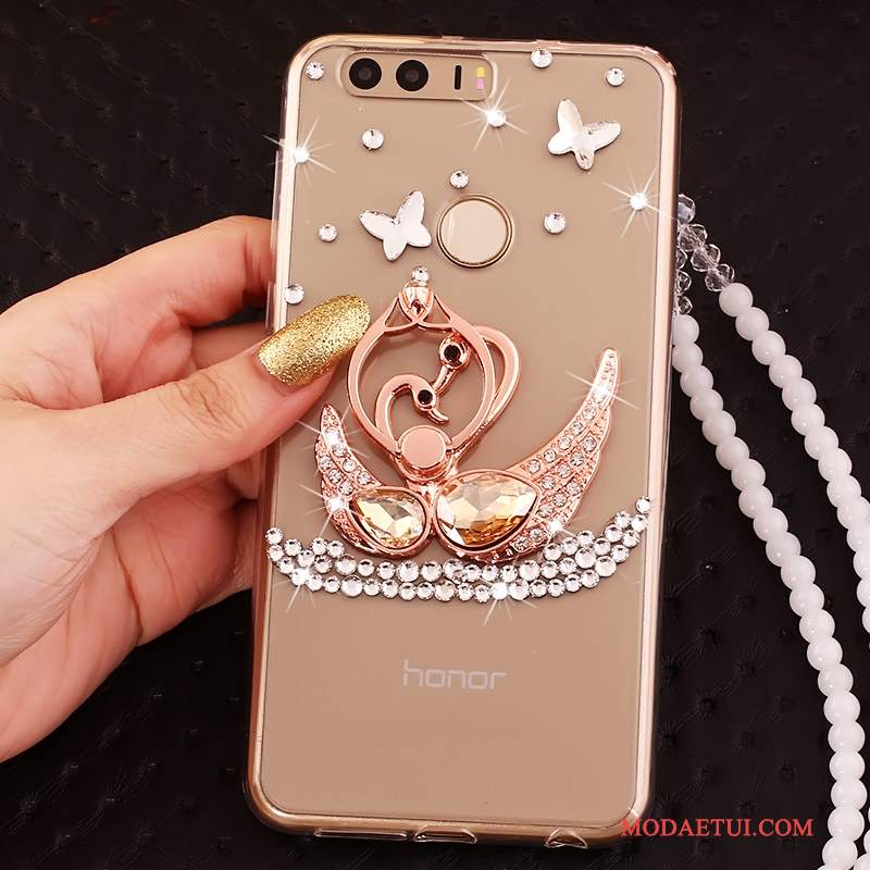 Futerał Huawei P9 Silikonowe Na Telefon Złoto, Etui Huawei P9 Rhinestone Ring