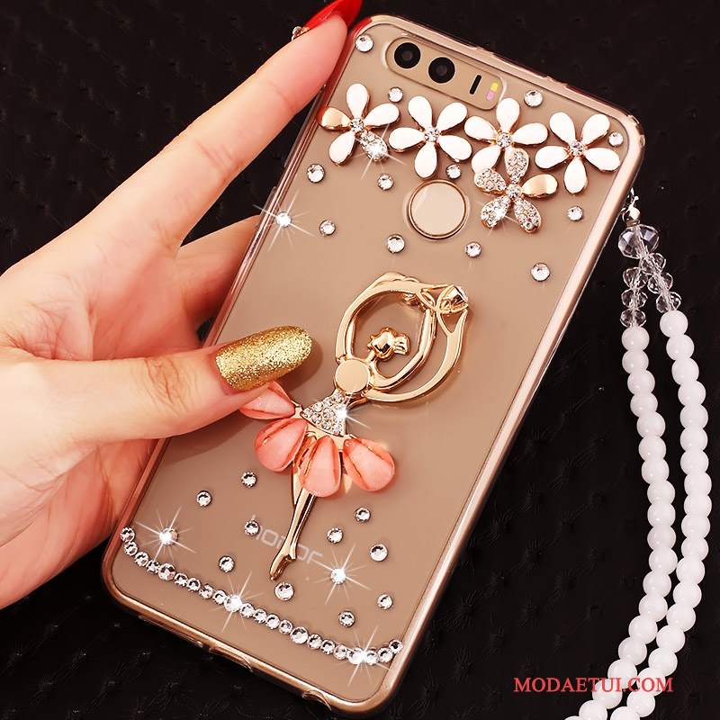 Futerał Huawei P9 Silikonowe Na Telefon Złoto, Etui Huawei P9 Rhinestone Ring