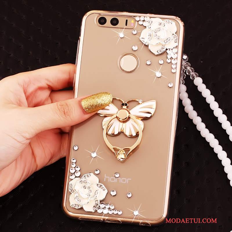 Futerał Huawei P9 Silikonowe Na Telefon Złoto, Etui Huawei P9 Rhinestone Ring