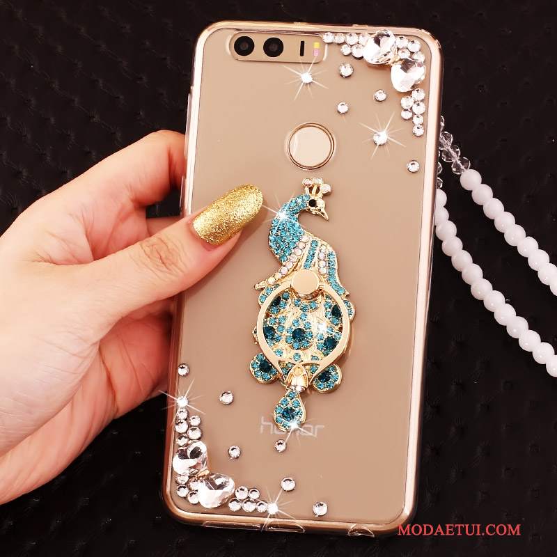 Futerał Huawei P9 Silikonowe Na Telefon Złoto, Etui Huawei P9 Rhinestone Ring