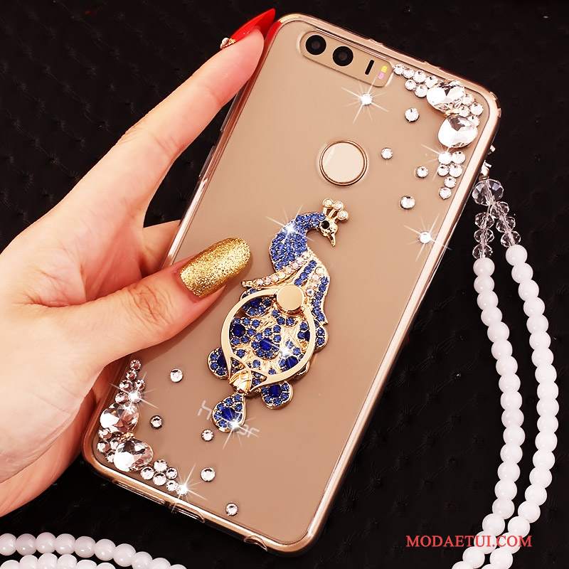 Futerał Huawei P9 Silikonowe Na Telefon Złoto, Etui Huawei P9 Rhinestone Ring