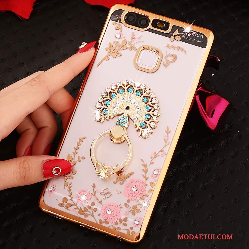 Futerał Huawei P9 Silikonowe Niebieski, Etui Huawei P9 Rhinestone