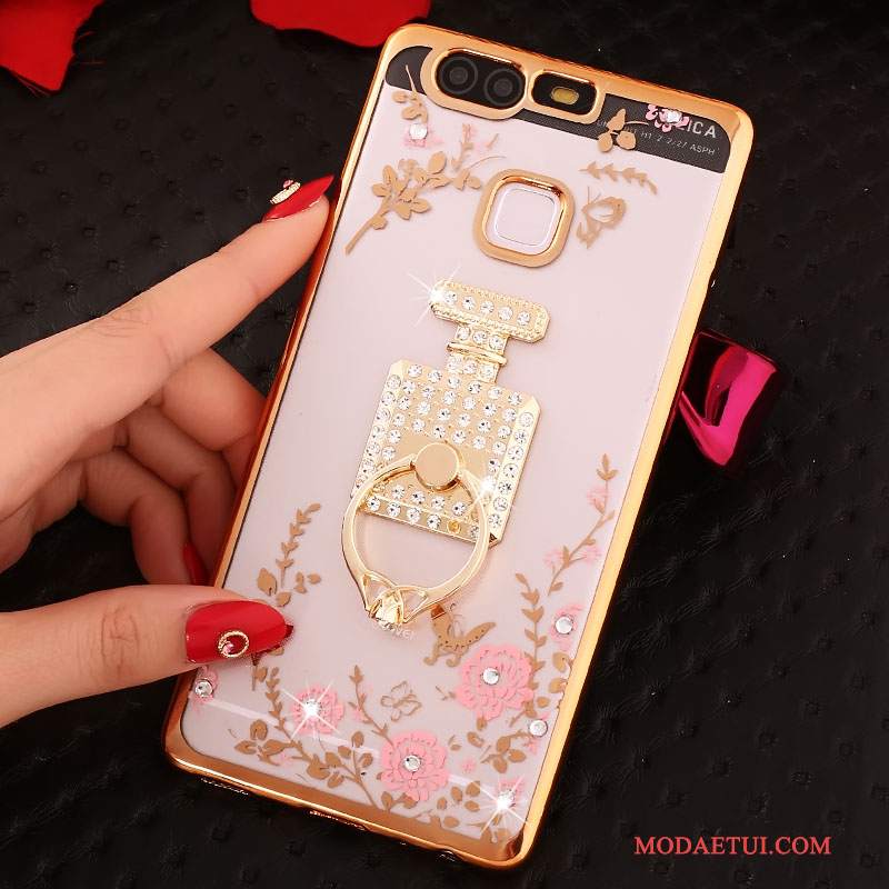 Futerał Huawei P9 Silikonowe Niebieski, Etui Huawei P9 Rhinestone