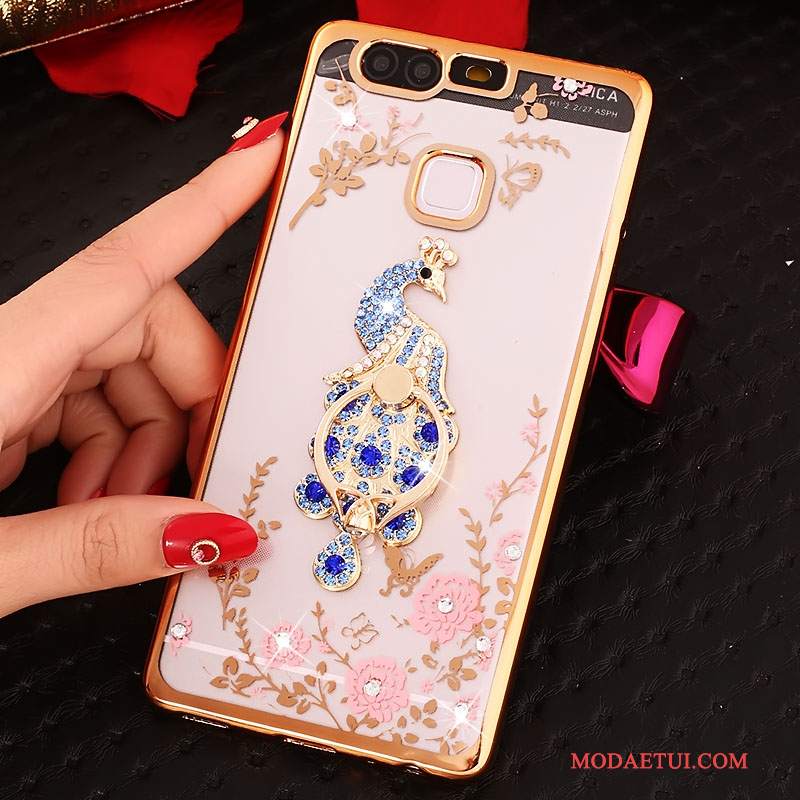 Futerał Huawei P9 Silikonowe Niebieski, Etui Huawei P9 Rhinestone