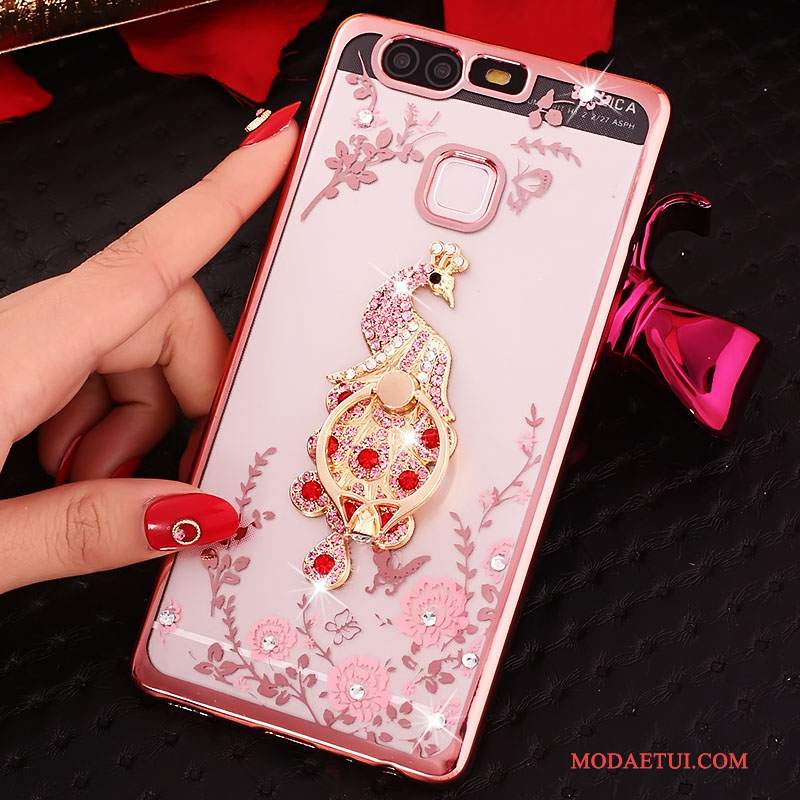 Futerał Huawei P9 Silikonowe Niebieski, Etui Huawei P9 Rhinestone