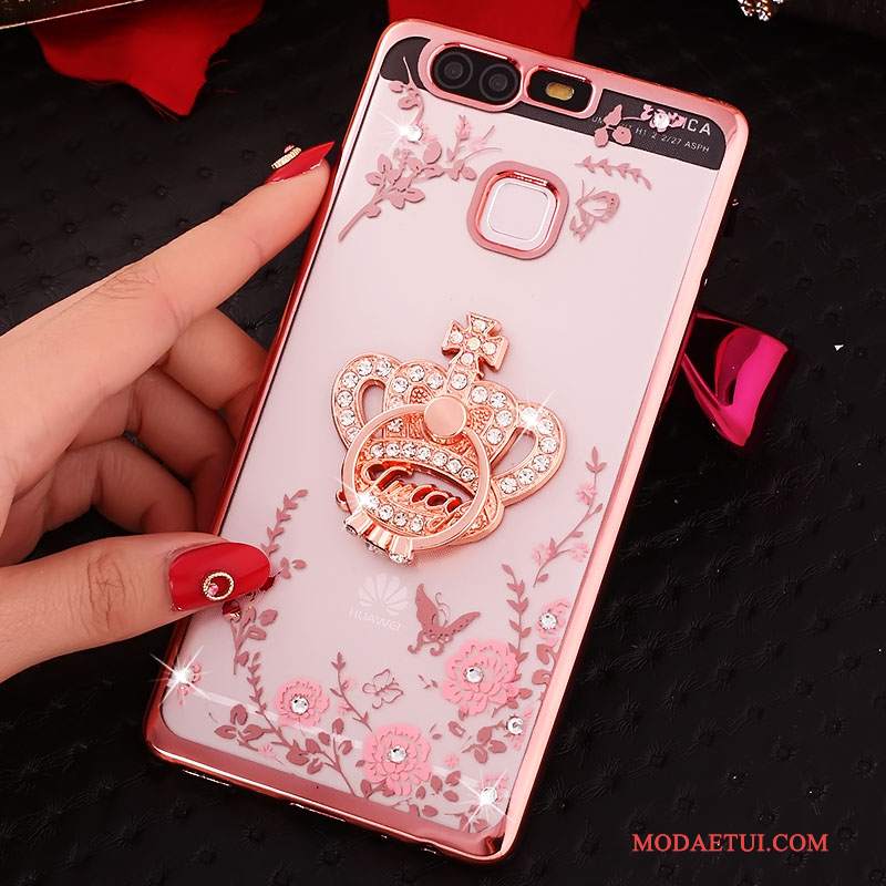 Futerał Huawei P9 Silikonowe Niebieski, Etui Huawei P9 Rhinestone