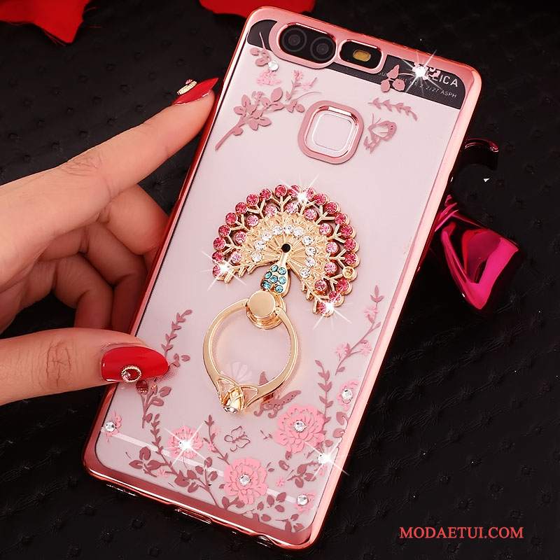 Futerał Huawei P9 Silikonowe Niebieski, Etui Huawei P9 Rhinestone