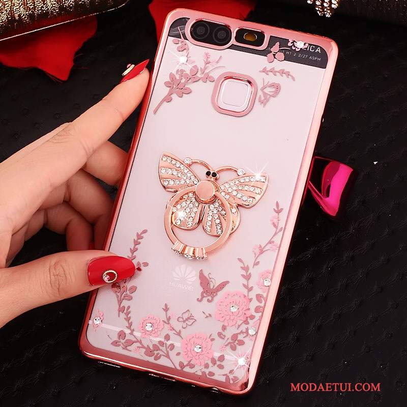 Futerał Huawei P9 Silikonowe Niebieski, Etui Huawei P9 Rhinestone