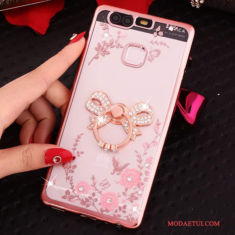 Futerał Huawei P9 Silikonowe Niebieski, Etui Huawei P9 Rhinestone