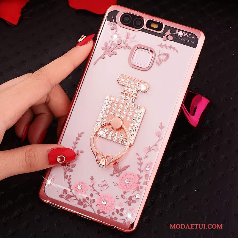 Futerał Huawei P9 Silikonowe Niebieski, Etui Huawei P9 Rhinestone