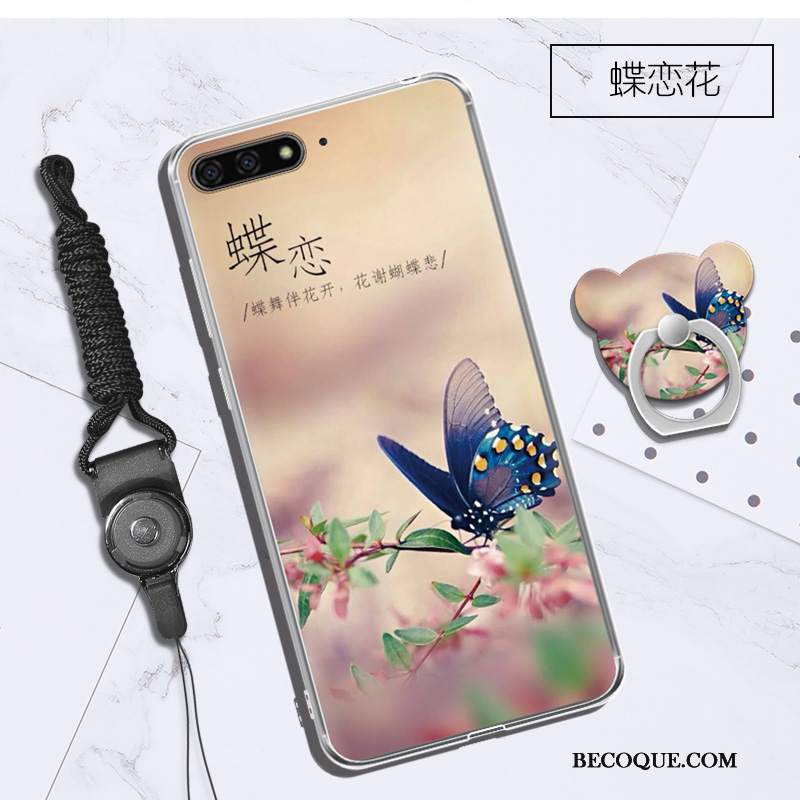 Futerał Huawei Y6 2018 Silikonowe Purpurowy Wisząca Szyja, Etui Huawei Y6 2018 Na Telefon