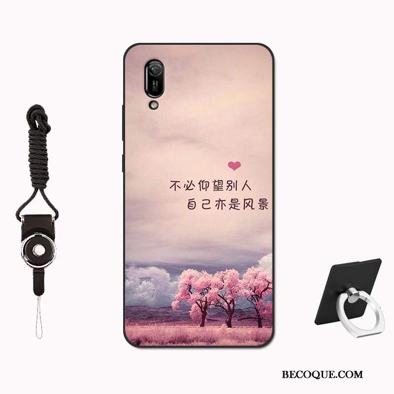 Futerał Huawei Y6 2019 Miękki Osobowość Czerwony, Etui Huawei Y6 2019 Kreatywne Nubuku Modna Marka