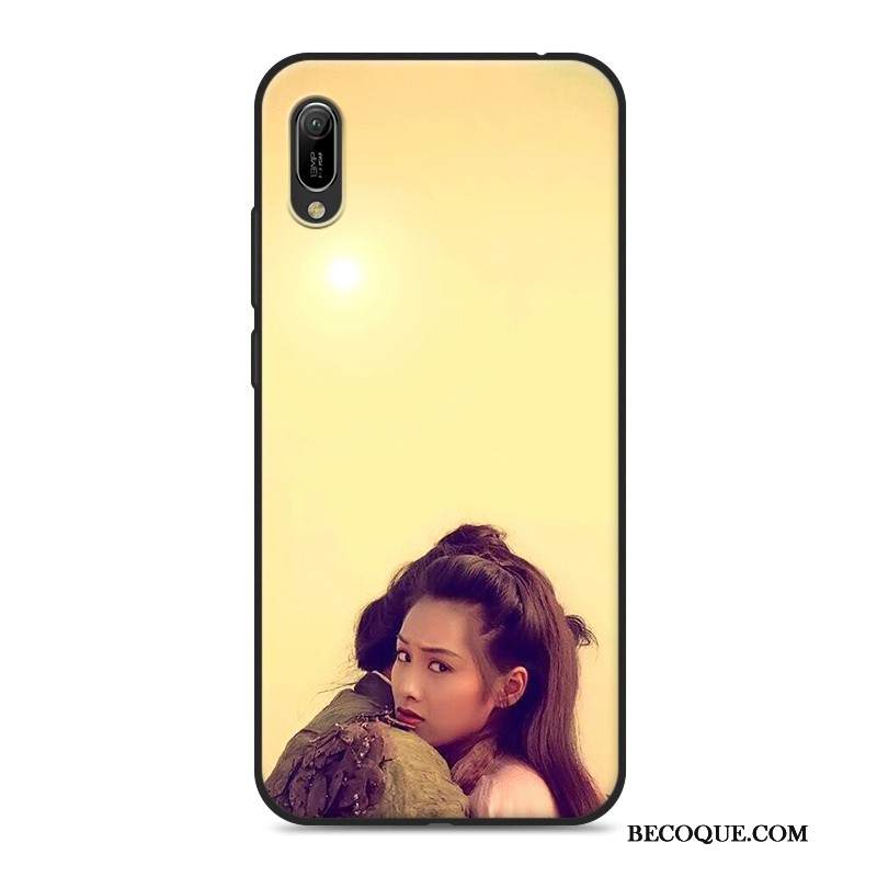 Futerał Huawei Y6 2019 Miękki Zakochanina Telefon, Etui Huawei Y6 2019 Kreatywne Czarny