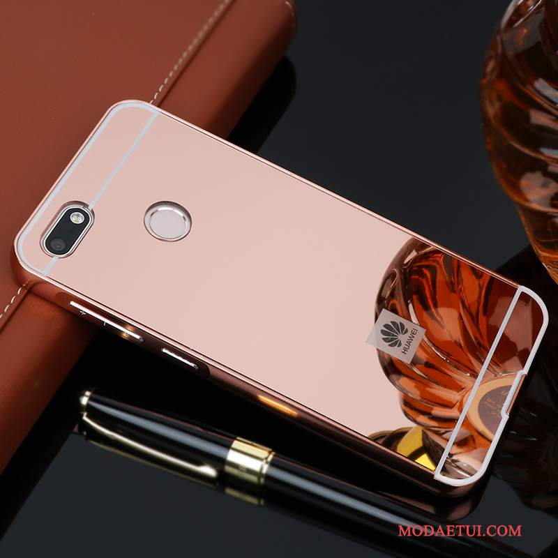 Futerał Huawei Y6 Pro 2017 Metal Granica Srebro, Etui Huawei Y6 Pro 2017 Kreatywne Na Telefon Proste