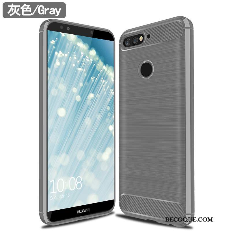 Futerał Huawei Y7 2018 Silikonowe Anti-fall Jedwab, Etui Huawei Y7 2018 Ochraniacz Czarnyna Telefon