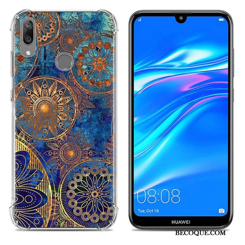 Futerał Huawei Y7 2019 Silikonowe Balon Purpurowy, Etui Huawei Y7 2019 Miękki Anti-fall Tendencja