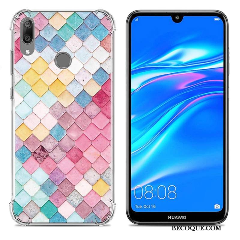 Futerał Huawei Y7 2019 Silikonowe Balon Purpurowy, Etui Huawei Y7 2019 Miękki Anti-fall Tendencja