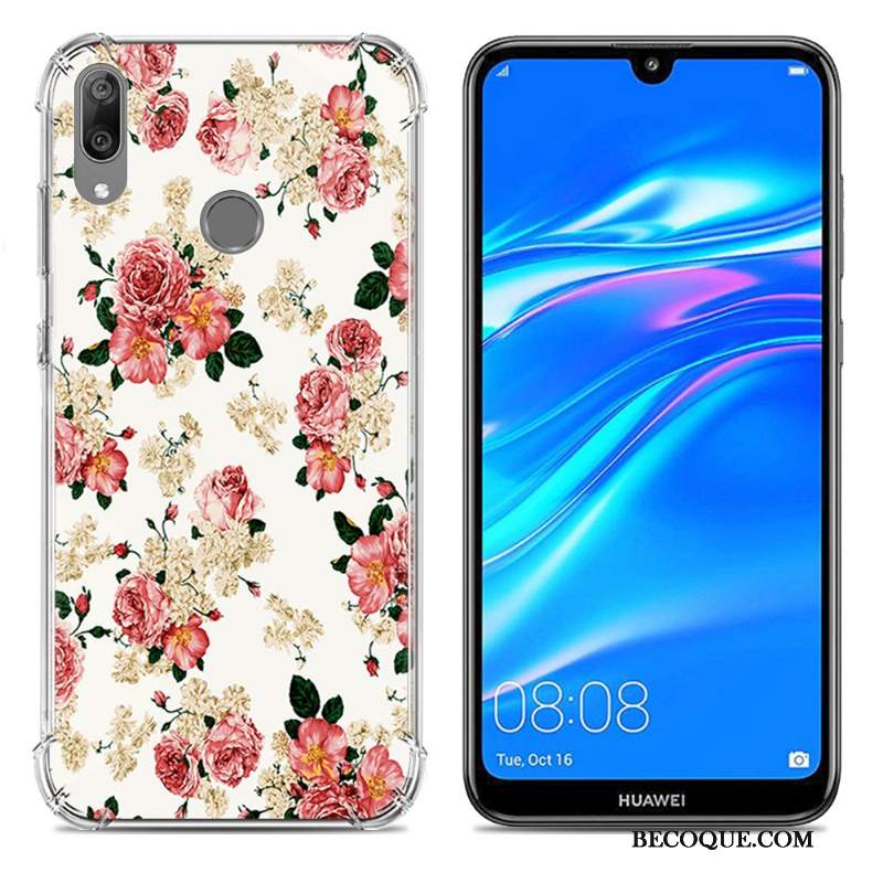 Futerał Huawei Y7 2019 Silikonowe Balon Purpurowy, Etui Huawei Y7 2019 Miękki Anti-fall Tendencja