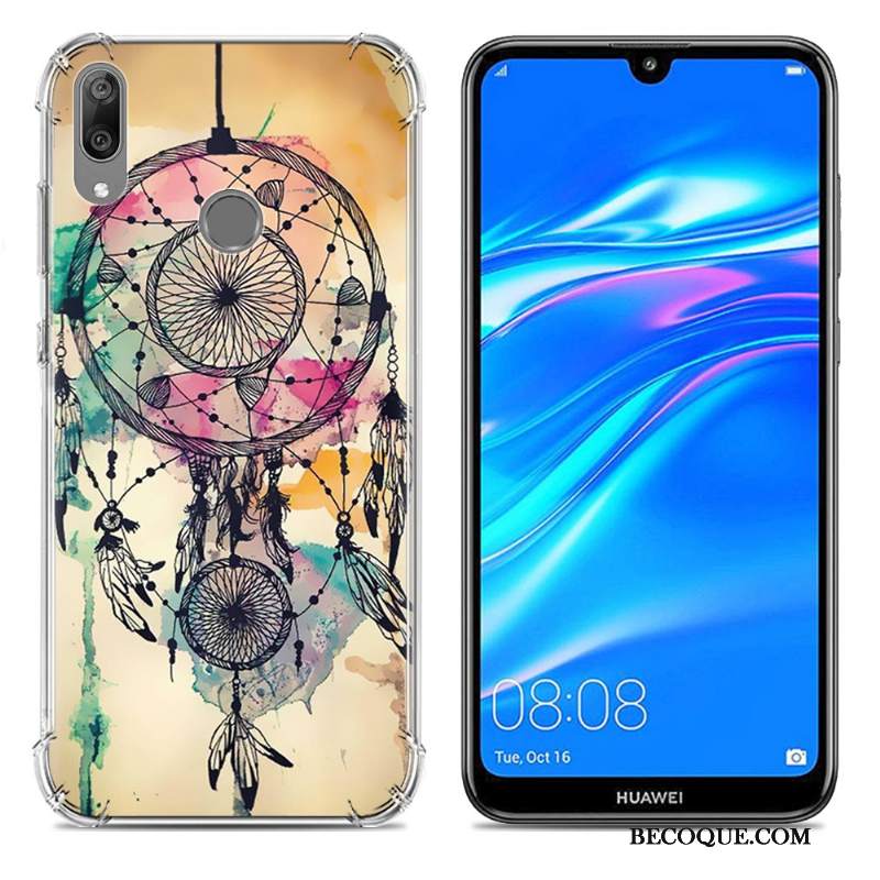 Futerał Huawei Y7 2019 Silikonowe Balon Purpurowy, Etui Huawei Y7 2019 Miękki Anti-fall Tendencja