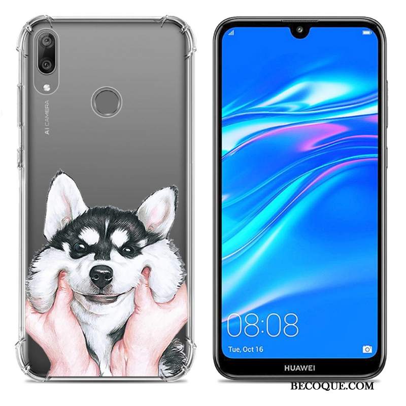 Futerał Huawei Y7 2019 Silikonowe Balon Purpurowy, Etui Huawei Y7 2019 Miękki Anti-fall Tendencja