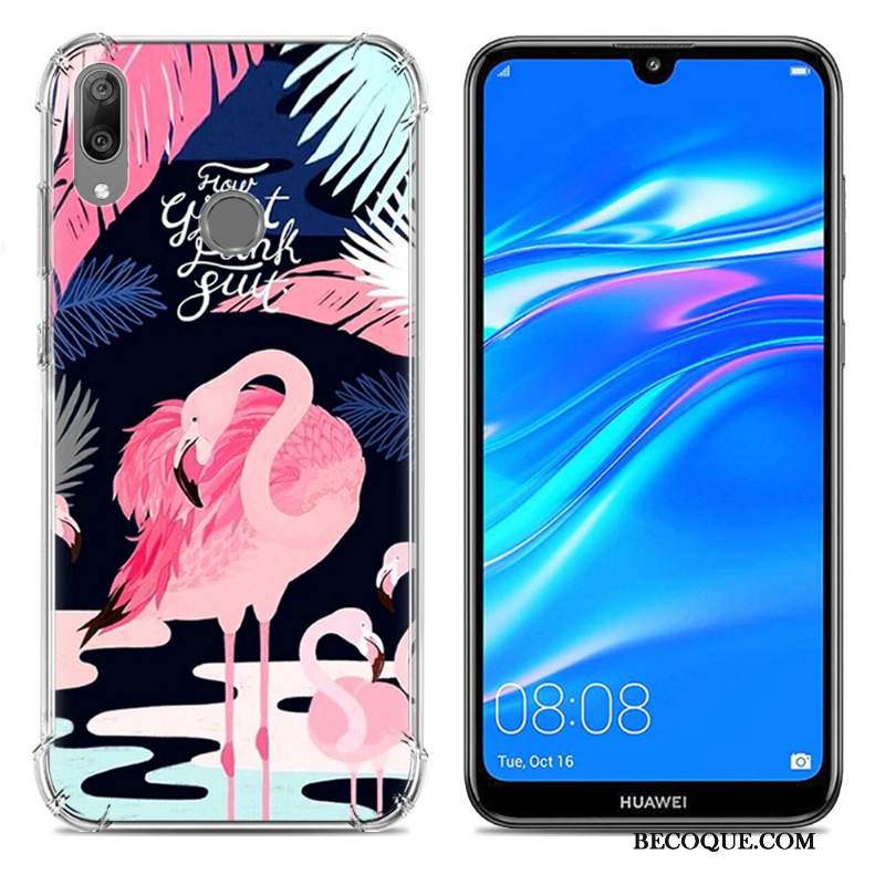 Futerał Huawei Y7 2019 Silikonowe Balon Purpurowy, Etui Huawei Y7 2019 Miękki Anti-fall Tendencja