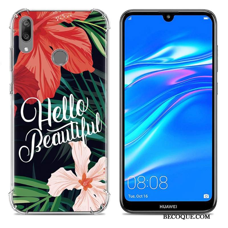 Futerał Huawei Y7 2019 Silikonowe Balon Purpurowy, Etui Huawei Y7 2019 Miękki Anti-fall Tendencja